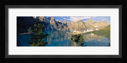 Framed Reflection of Trees in Water, Moraine Lake, Banff National Park, Alberta, Canada Print