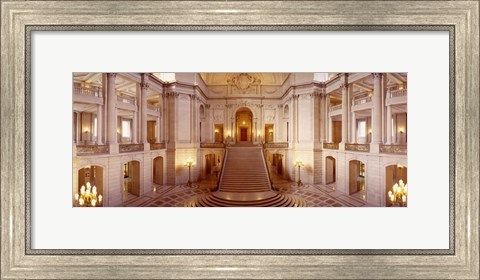 Framed Interiors of City Hall, San Francisco, California Print