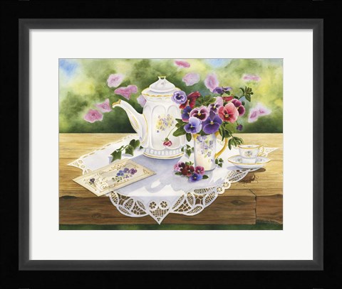 Framed Victorian Tea in the Garden Print