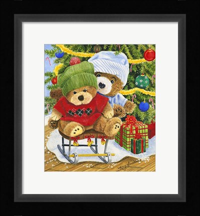 Framed Teddy Bear Christmas Print