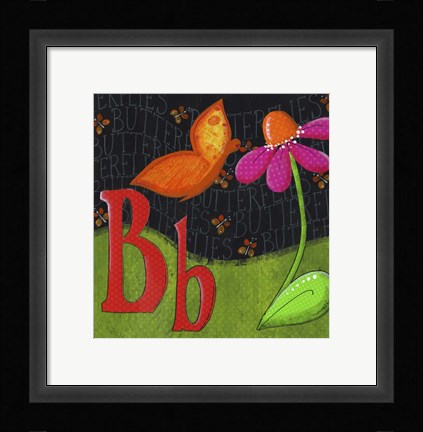 Framed B is for Butterfly Print