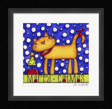 Framed Color Kitty Print