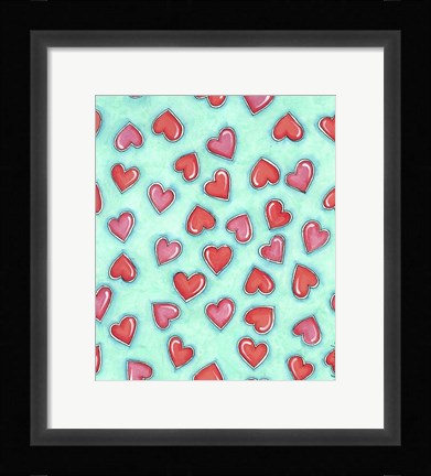 Framed Hearts Print