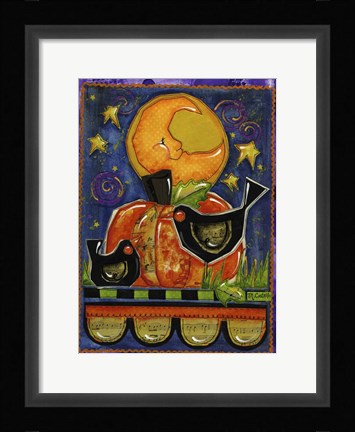 Framed Two Crows In The  Moonlight Print