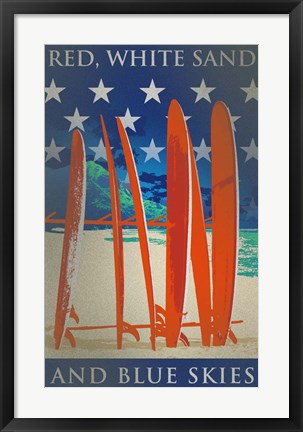 Framed Surfboards Line Up Print