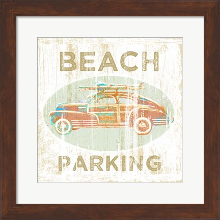 Framed Beach Parking Print