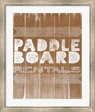 Framed Paddle Board Rentals Print