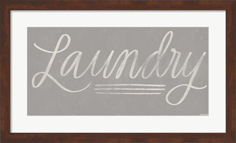 Framed Laundry Chalkboard - Gray Print