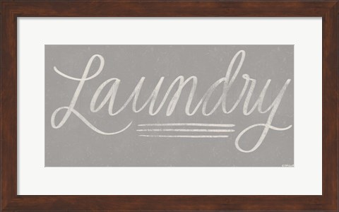 Framed Laundry Chalkboard - Gray Print
