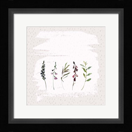Framed Florals on Grunge Square Print