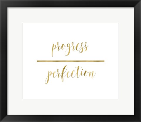 Framed Progress Over Perfection Print