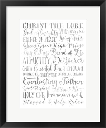 Framed Silver Names of God Print