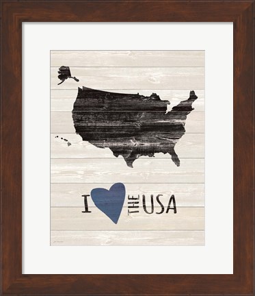 Framed I Heart the USA Print