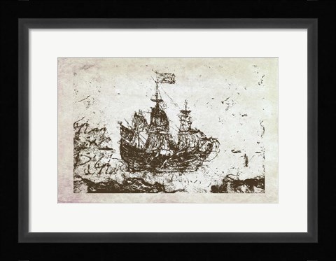 Framed Primitive Frigate I Print