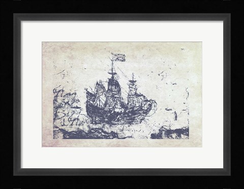 Framed Navy Frigate I Print