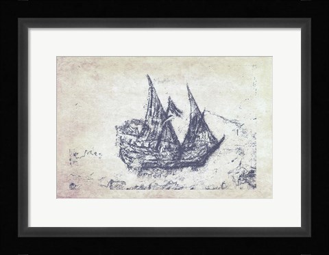 Framed Navy Frigate III Print