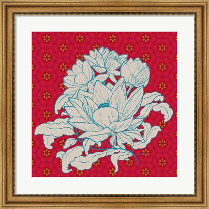 Framed Lotus Bouquet I Print