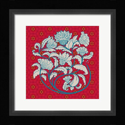 Framed Lotus Motif I Print