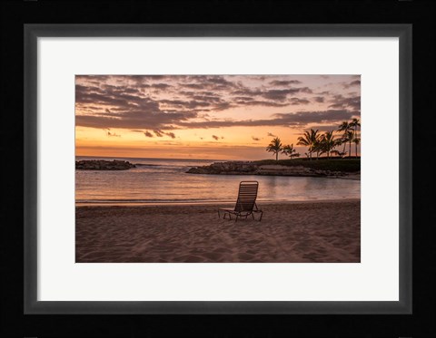 Framed Sunset on The Beach Print