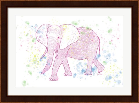 Framed Happy Mama Elephant Print
