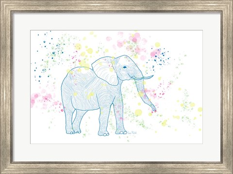 Framed Happy Elephant II Print