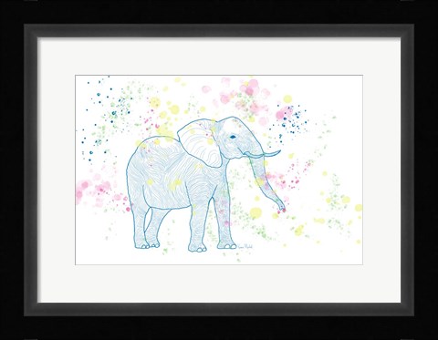 Framed Happy Elephant II Print