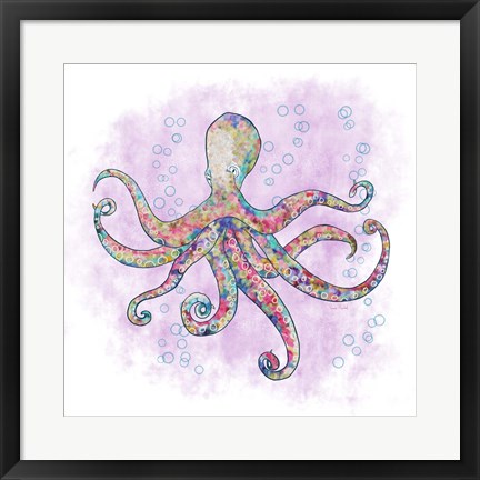 Framed Octopus Flower Garden Print