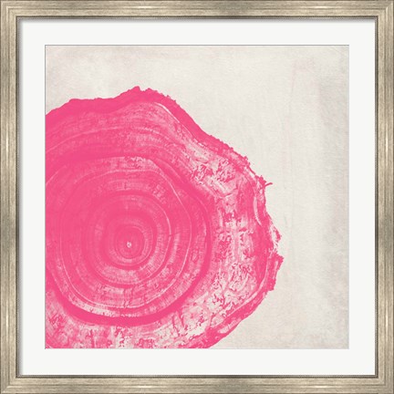 Framed Tree Stump Hot Pink Print