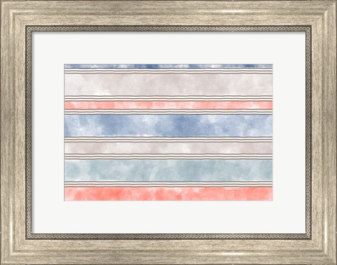 Framed Coastal Stripe I Print