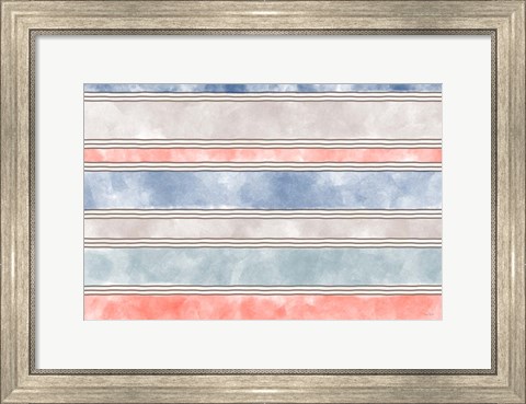 Framed Coastal Stripe I Print