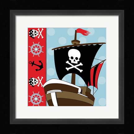 Framed Ahoy Pirate Boy V Print