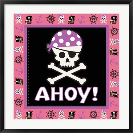 Framed Ahoy Pirate Girl III Print