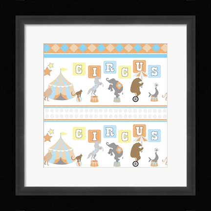 Framed Baby Big Top XII Blue Print