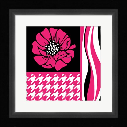 Framed Bold Pink Flower IX Print
