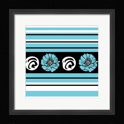 Framed Bold Turquoise Flower II Print