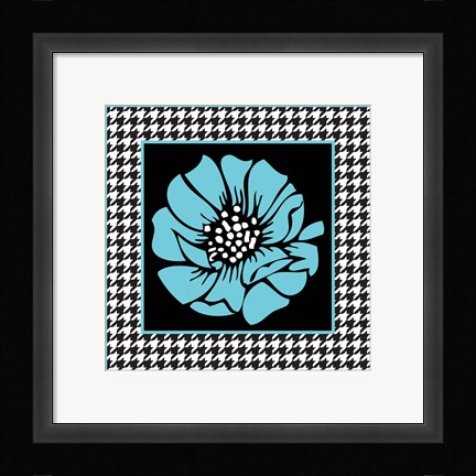 Framed Bold Turquoise Flower XI Print
