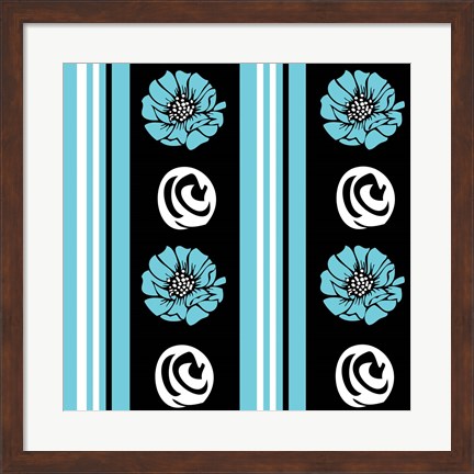 Framed Bold Turquoise Flower XII Print