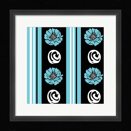 Framed Bold Turquoise Flower XII Print