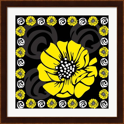 Framed Bold Yellow Flower X Print
