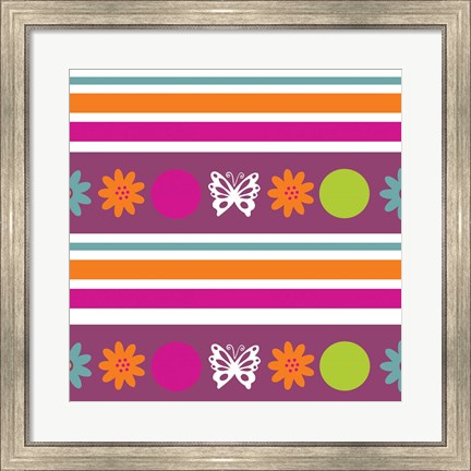 Framed Butterflies and Blooms Lively VIII Print