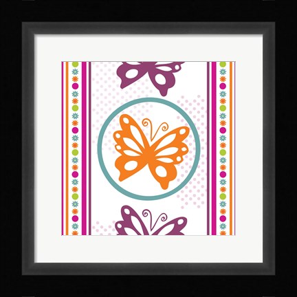 Framed Butterflies and Blooms Lively IX Print