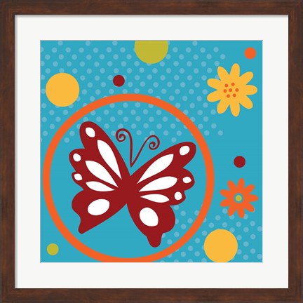 Framed Butterflies and Blooms Playful VII Print
