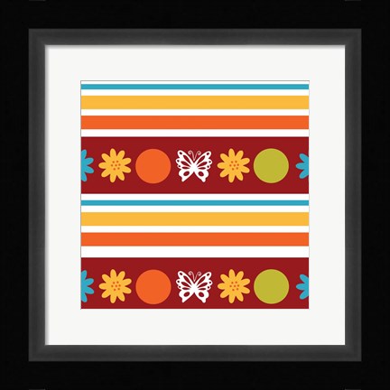 Framed Butterflies and Blooms Playful VIII Print