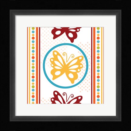 Framed Butterflies and Blooms Playful IX Print