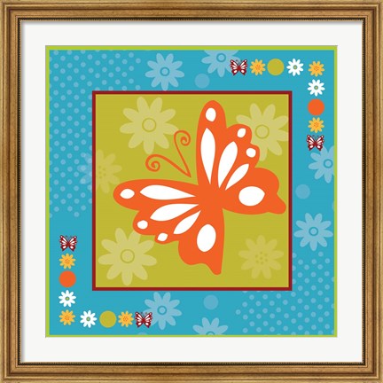 Framed Butterflies and Blooms Playful XII Print