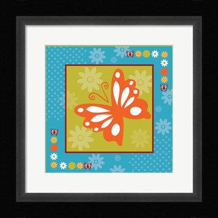 Framed Butterflies and Blooms Playful XII Print