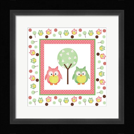 Framed Hoot Pink XII Print