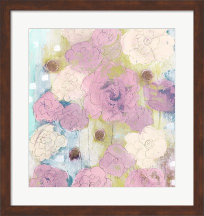 Framed Lavender and Lime Flowers Print