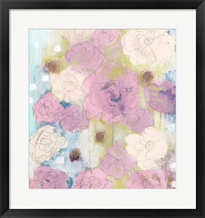 Framed Lavender and Lime Flowers Print