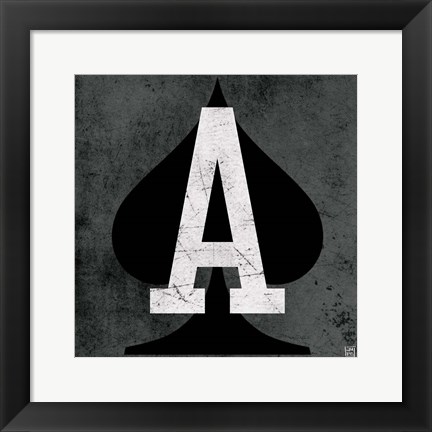 Framed Ace of Spades Gray Print